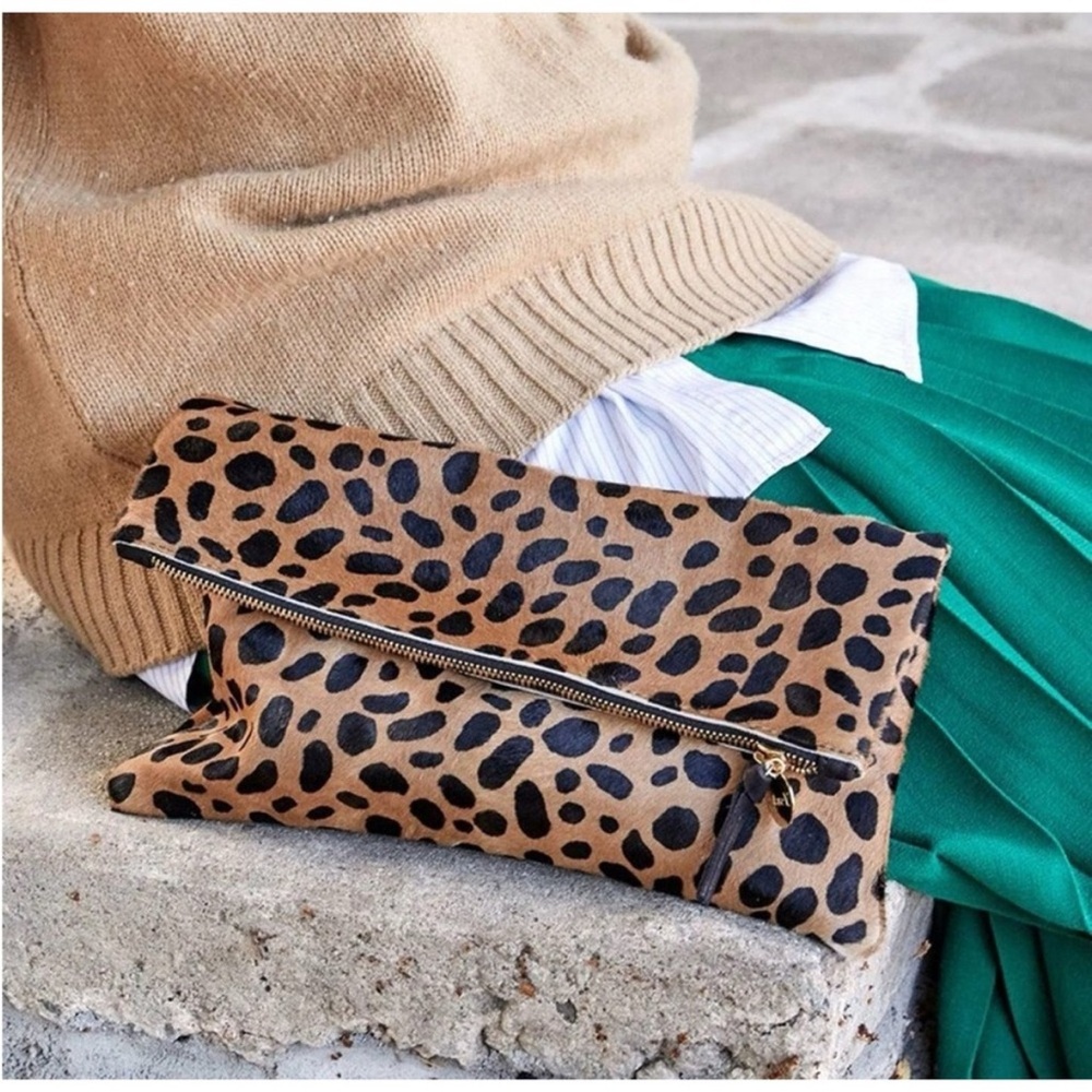 Leopard Print Foldover Clutch